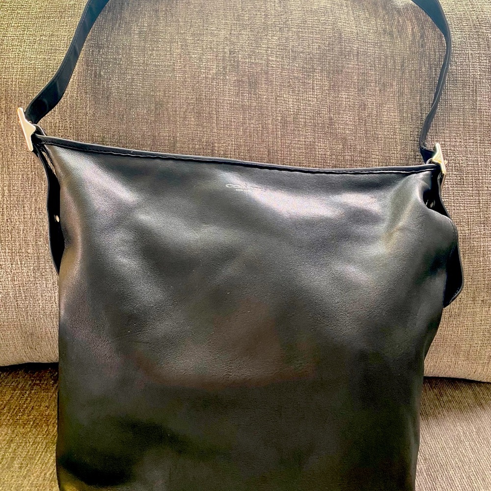 COACH Large Black Leather Shoulder Bag